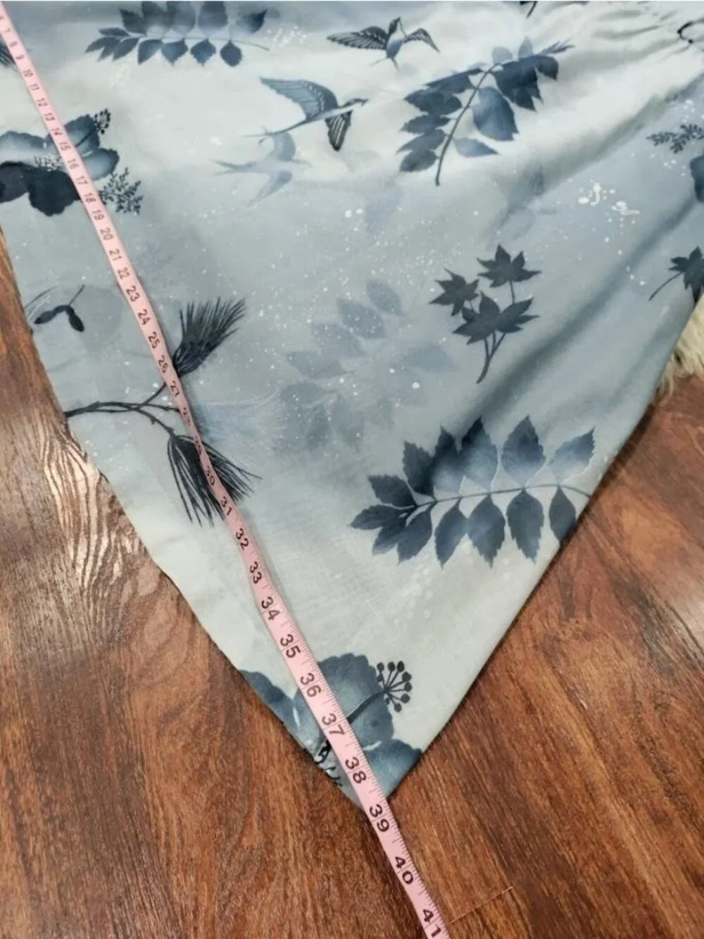 VTG 60's Petites By Penny Young Floral Bird Print Midi Dress Blue Womens Size 10 - Picture 14 of 15